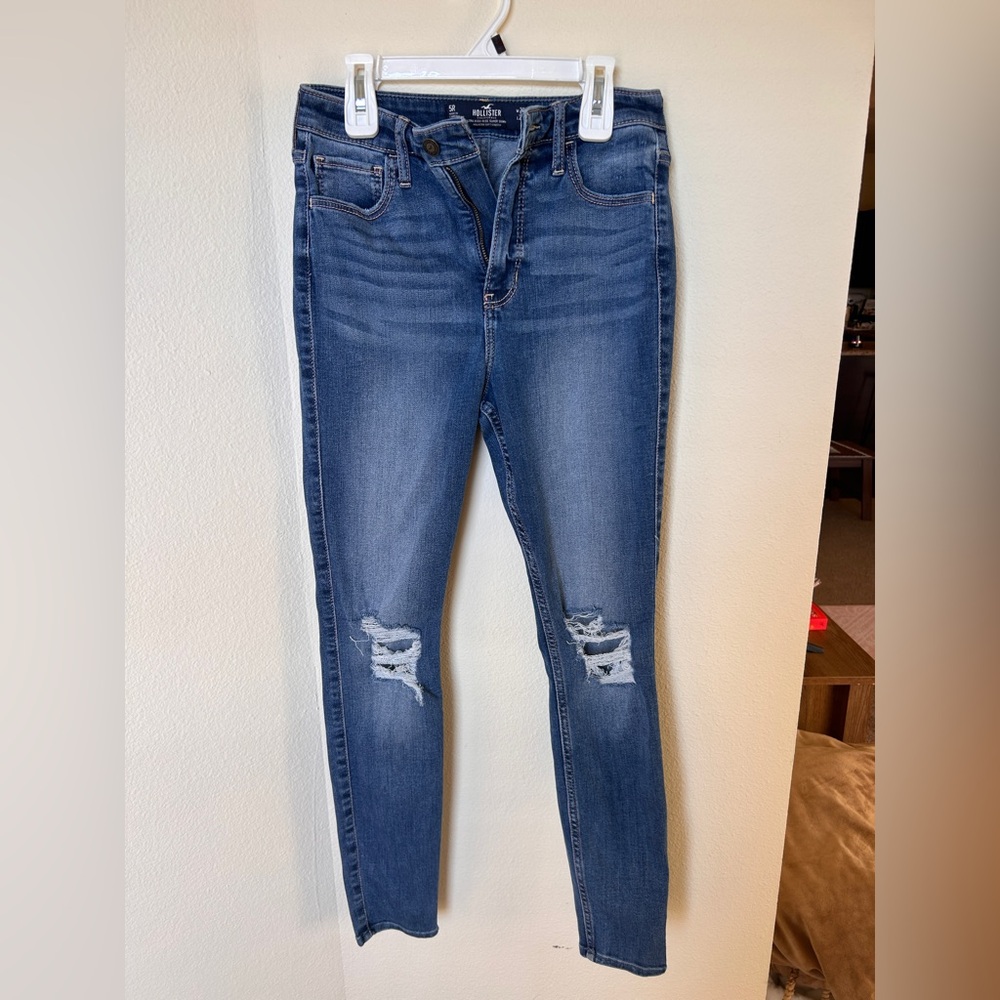 Hollister Blue Ripped Skinny Jeans